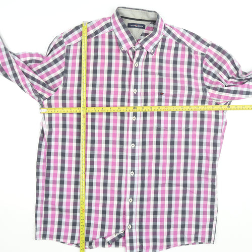 Casa Moda Men's Multicoloured Check Cotton Long Sleeve Shirt Size 16