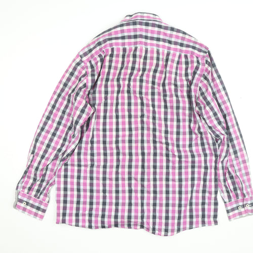 Casa Moda Men's Multicoloured Check Cotton Long Sleeve Shirt Size 16