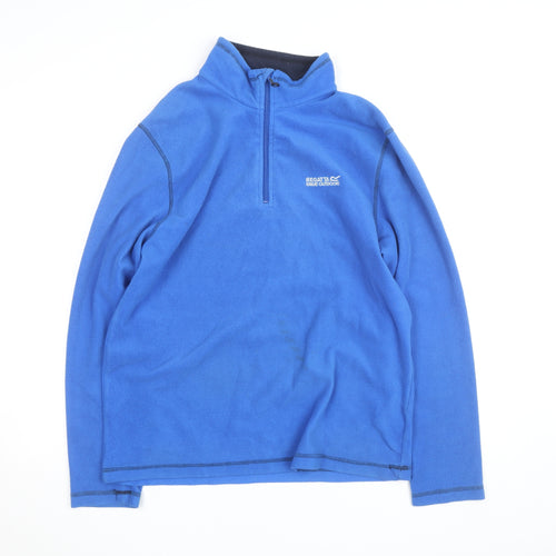 Regatta Mens Blue Fleece 1/2 Zip Activewear Jacket Size L