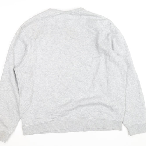 Lacoste Men's Grey Crew Neck Cotton Blend Pullover Sweatshirt L