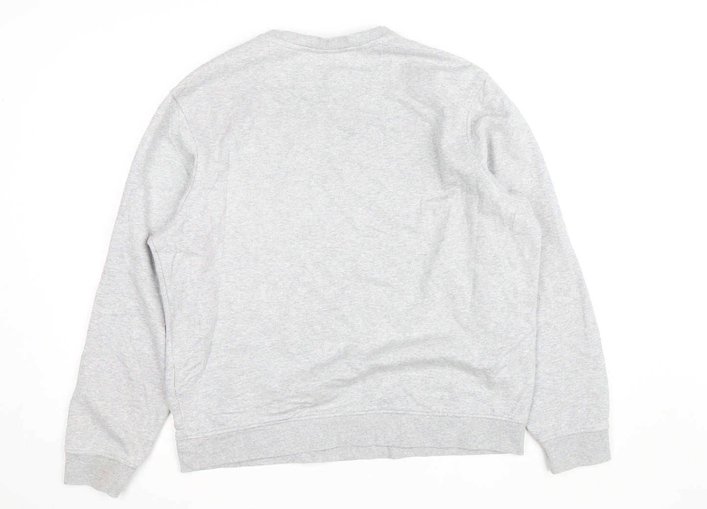 Lacoste Men's Grey Crew Neck Cotton Blend Pullover Sweatshirt L