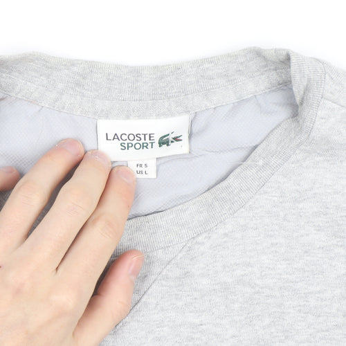 Lacoste Men's Grey Crew Neck Cotton Blend Pullover Sweatshirt L