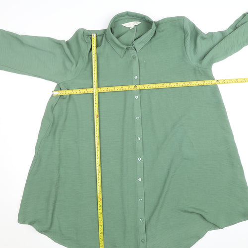 Apricot Women Green Button-Up Tunic Shirt Size 16 3/4 Sleeve