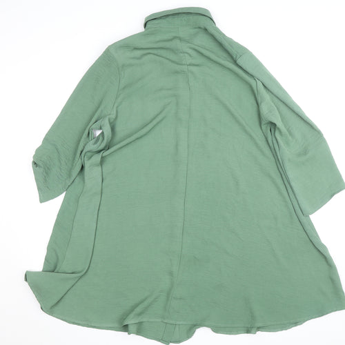 Apricot Women Green Button-Up Tunic Shirt Size 16 3/4 Sleeve