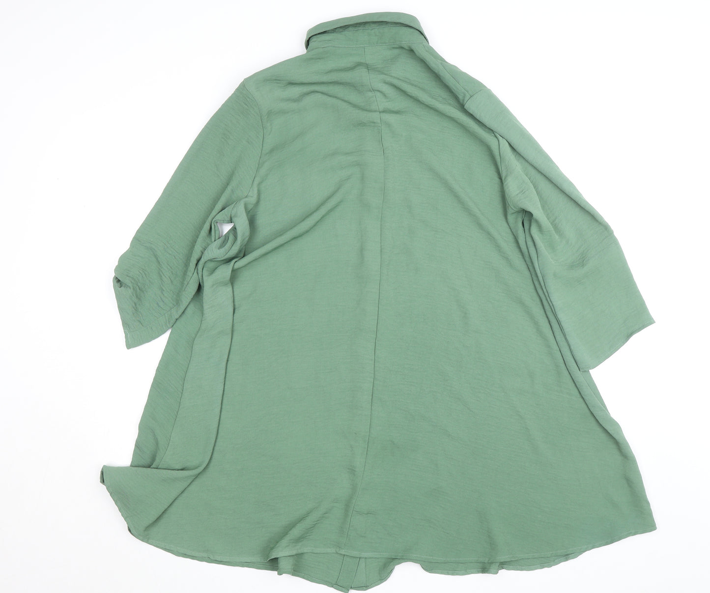 Apricot Women Green Button-Up Tunic Shirt Size 16 3/4 Sleeve