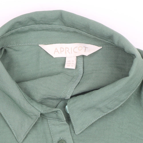 Apricot Women Green Button-Up Tunic Shirt Size 16 3/4 Sleeve
