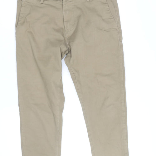 Dunnes Stores Men's Beige Chino Trousers 34W 29L Regular Fit