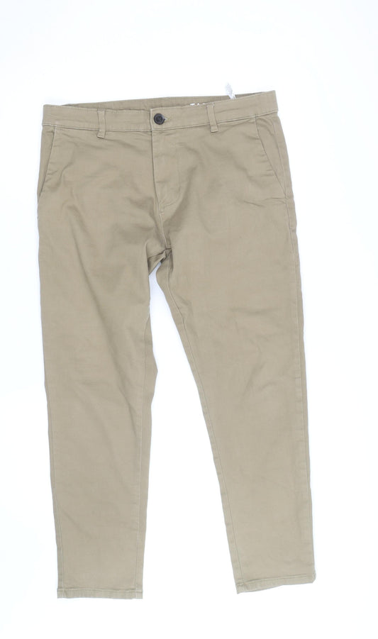Dunnes Stores Men's Beige Chino Trousers 34W 29L Regular Fit