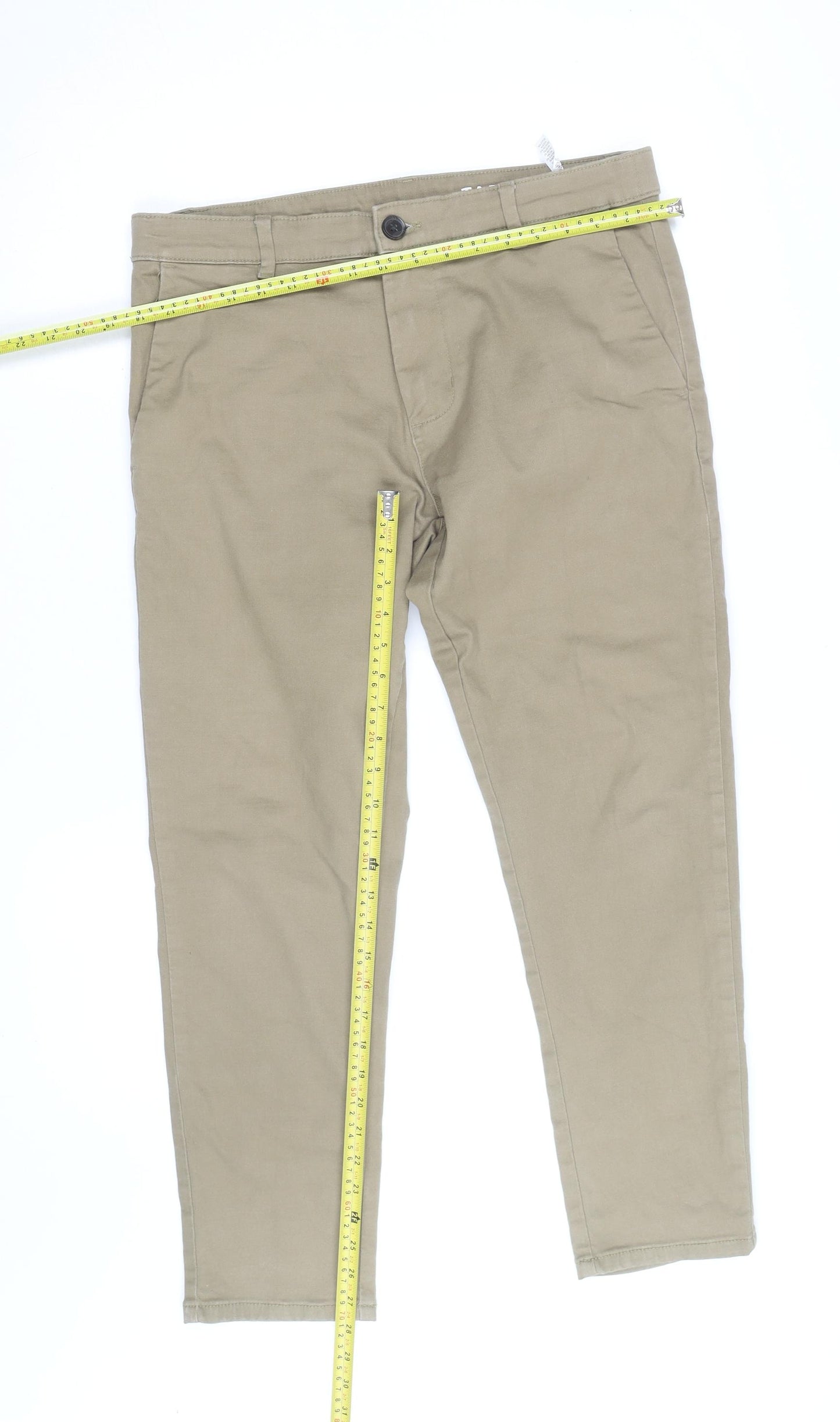 Dunnes Stores Men's Beige Chino Trousers 34W 29L Regular Fit
