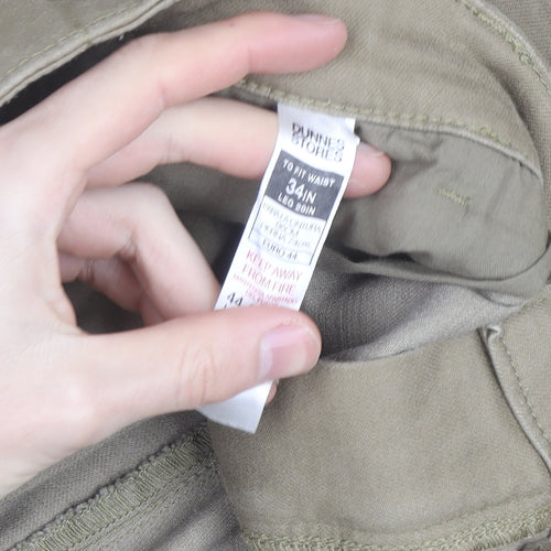 Dunnes Stores Men's Beige Chino Trousers 34W 29L Regular Fit