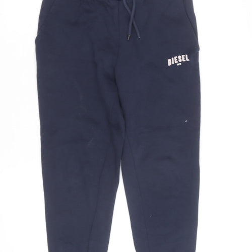 Diesel Women's Blue Jogger Sweatpants S Regular Fit Cotton Blend