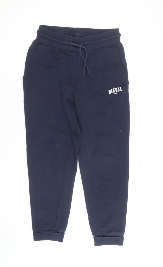 Diesel Women's Blue Jogger Sweatpants S Regular Fit Cotton Blend