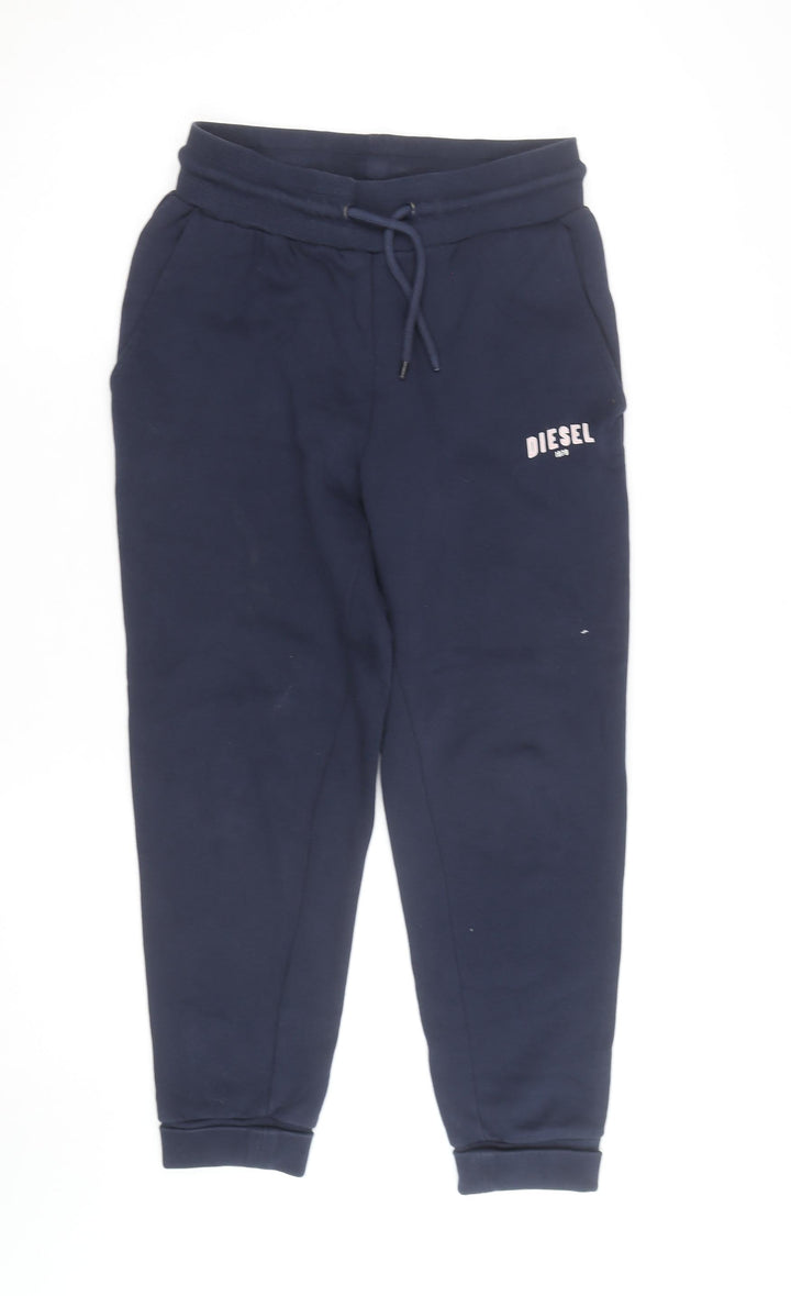 Diesel Women's Blue Jogger Sweatpants S Regular Fit Cotton Blend