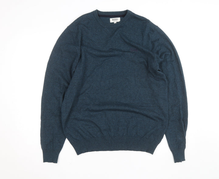 Diesel Men's Blue XL Crew Neck Pullover Jumper