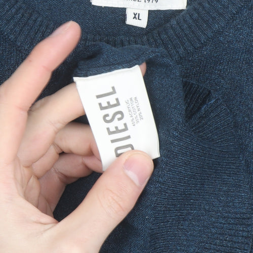 Diesel Men's Blue XL Crew Neck Pullover Jumper