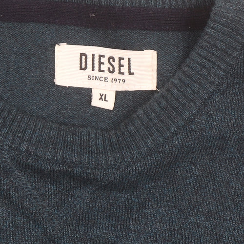 Diesel Men's Blue XL Crew Neck Pullover Jumper