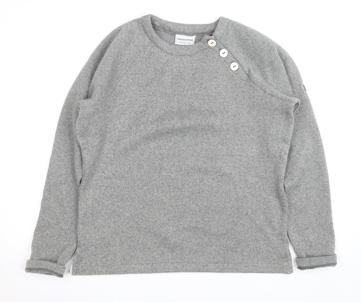 Craghoppers Men's Grey Button Neck Fleece Jumper Size L