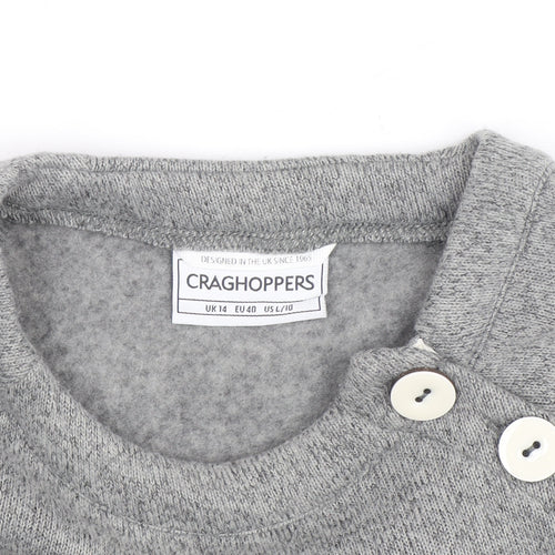 Craghoppers Men's Grey Button Neck Fleece Jumper Size L