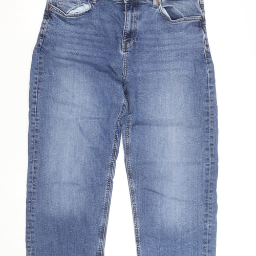 Marks and Spencer Men's Blue Regular Fit Straight Denim Jeans Size 14