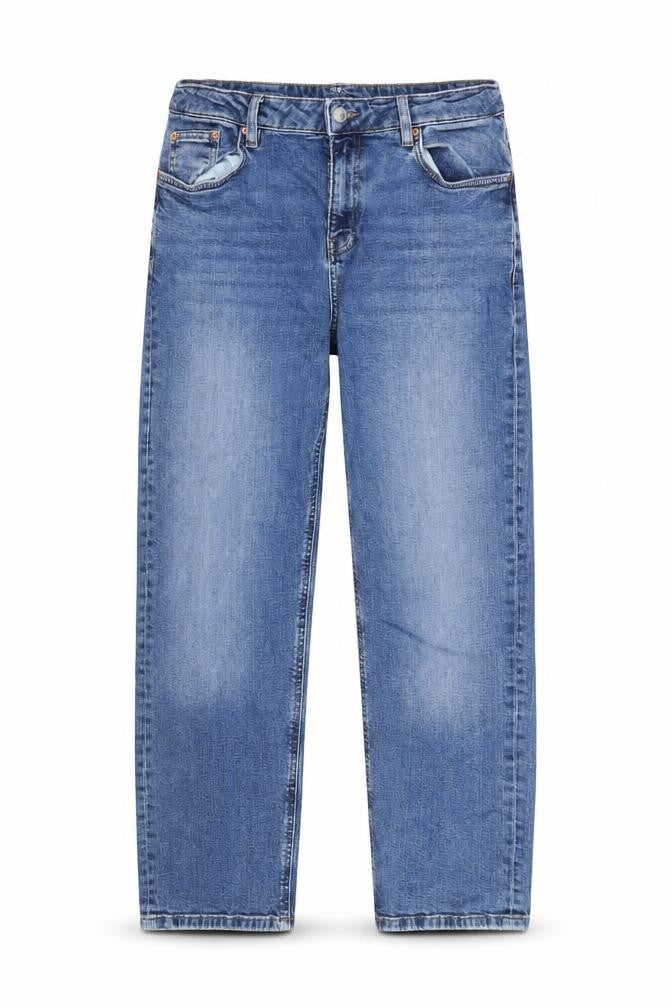 Front view of Marks & Spencer Men's Blue Regular Fit Straight Denim Jeans, size 14