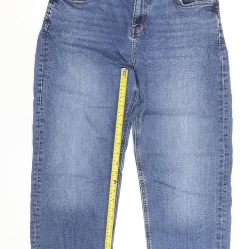Marks and Spencer Men's Blue Regular Fit Straight Denim Jeans Size 14