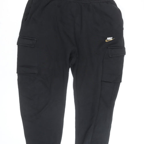 Nike Womens Black Jogger Fleece Sweatpants L Regular Fit