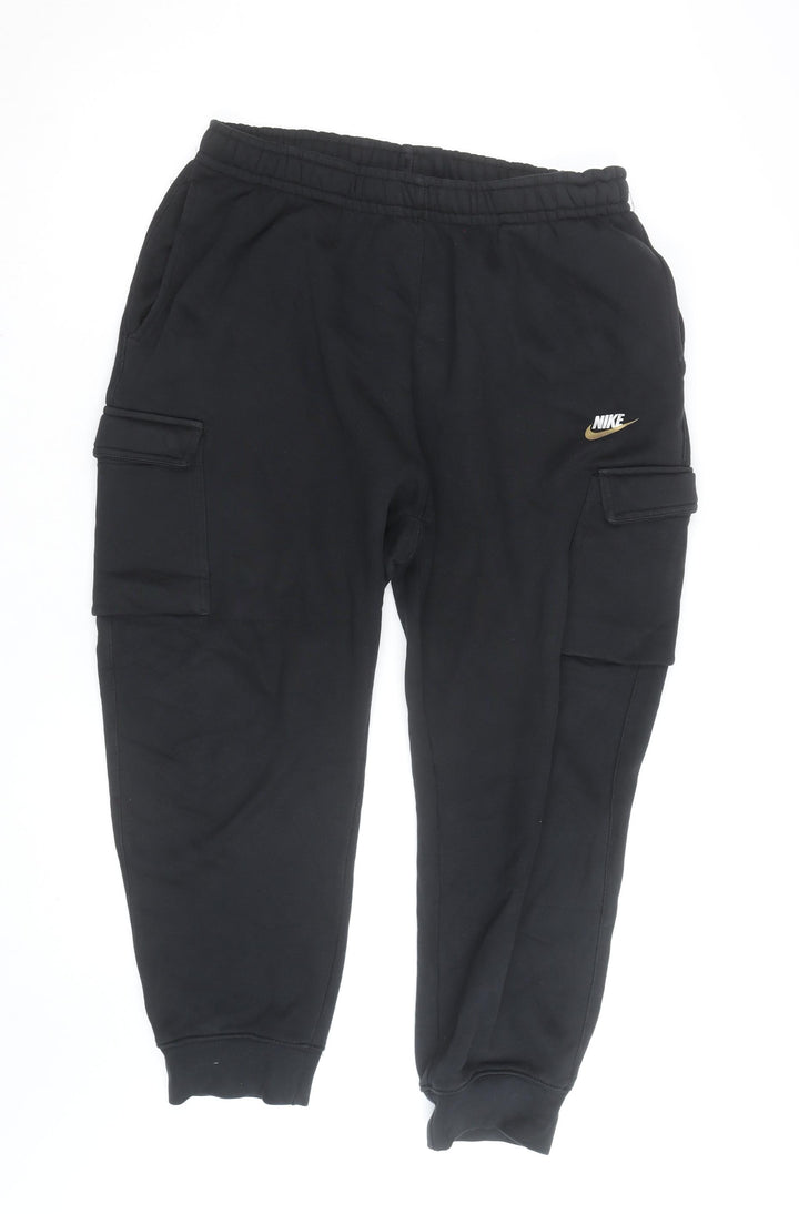 Nike Womens Black Jogger Fleece Sweatpants L Regular Fit