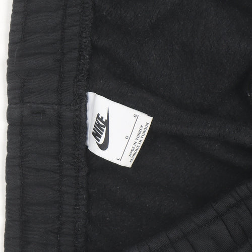 Nike Womens Black Jogger Fleece Sweatpants L Regular Fit