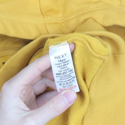 Next Boys Yellow Pullover Hoodie 12 Years Cotton Blend Sweatshirt