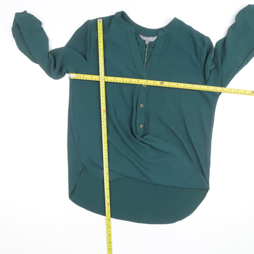 Principles Women’s Green V-Neck 3/4 Sleeve Tunic Blouse Size 10