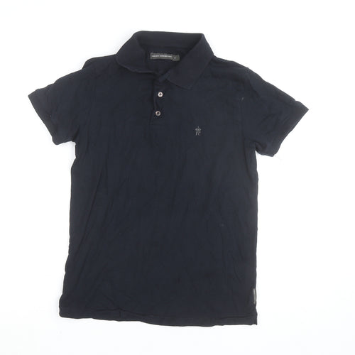 French Connection Men's Black Cotton Polo Shirt Size S