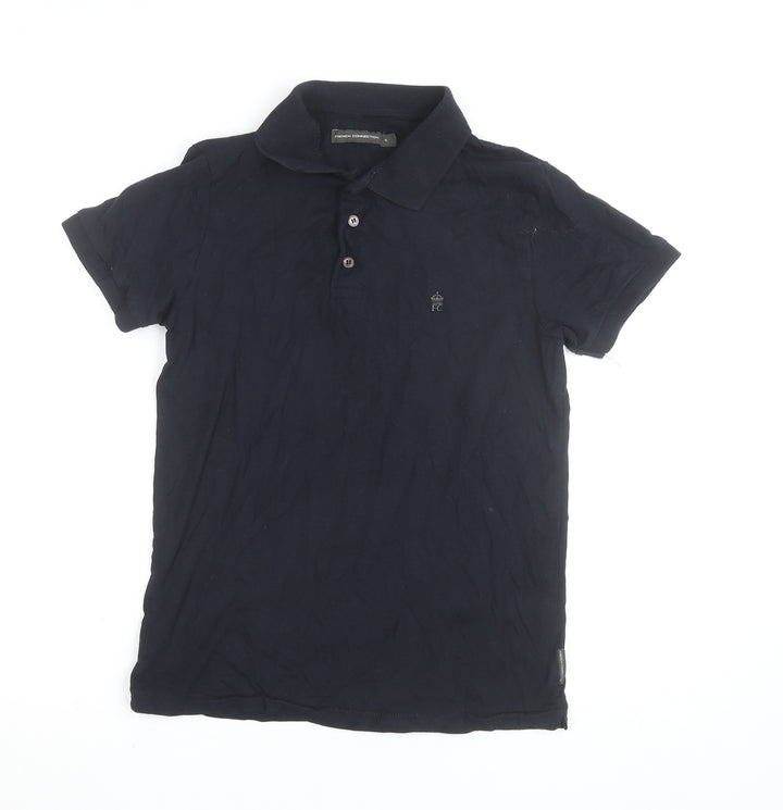 French Connection Men's Black Cotton Polo Shirt Size S