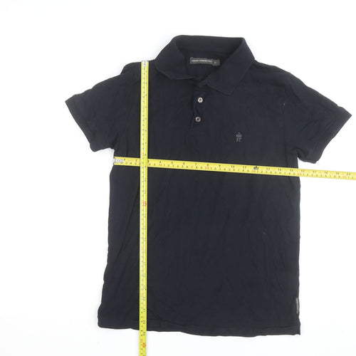 French Connection Men's Black Cotton Polo Shirt Size S