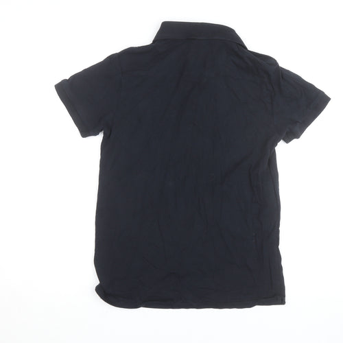 French Connection Men's Black Cotton Polo Shirt Size S