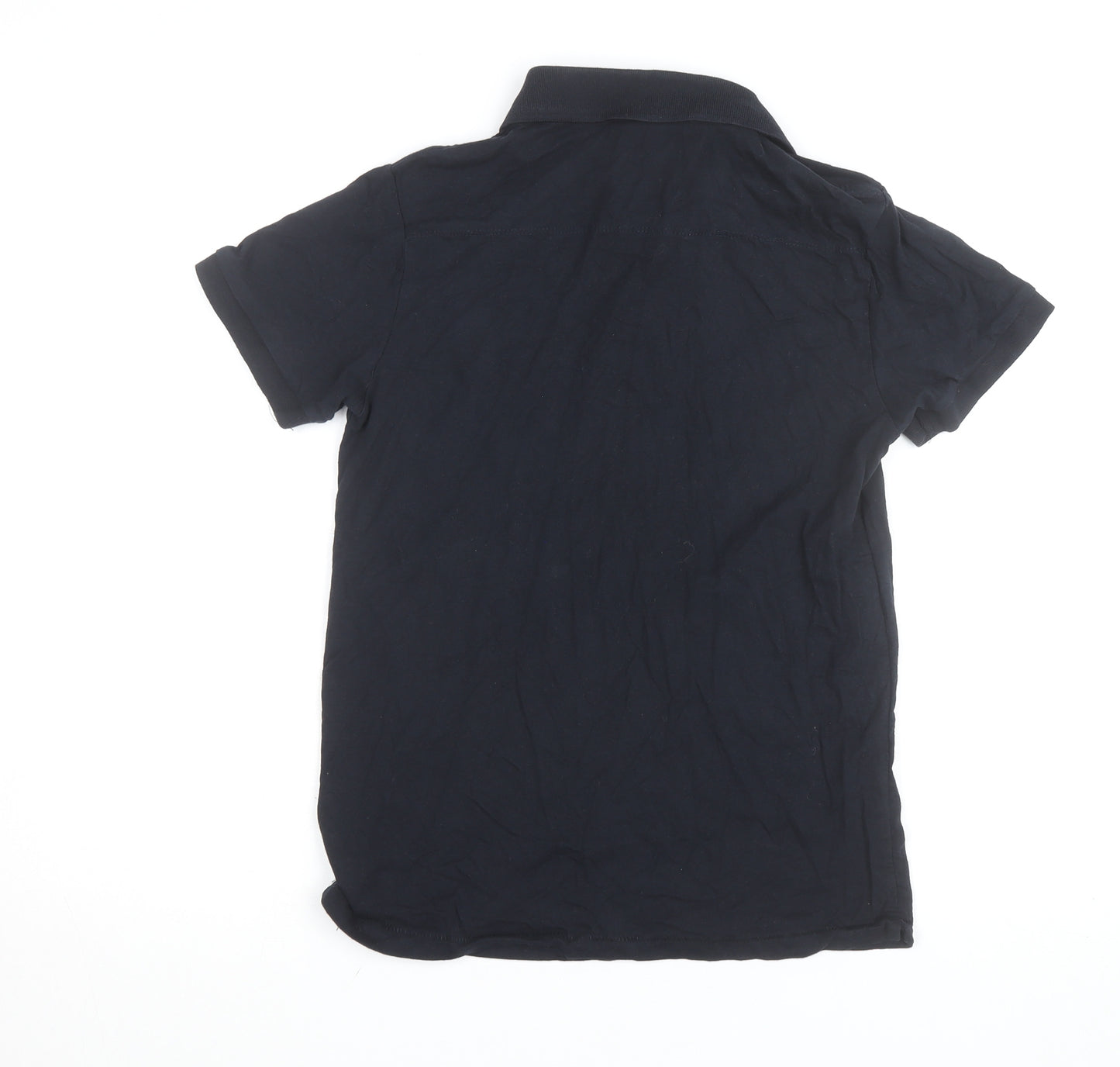French Connection Men's Black Cotton Polo Shirt Size S
