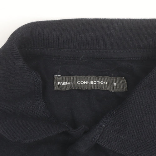 French Connection Men's Black Cotton Polo Shirt Size S