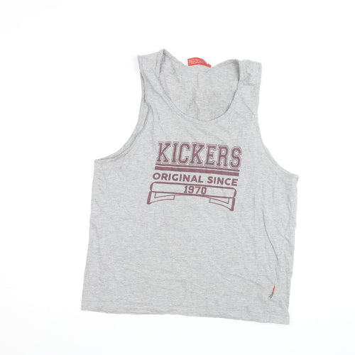 Kickers Men's Grey Tank Top M Graphic Print Activewear Vest