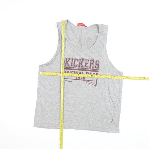 Kickers Men's Grey Tank Top M Graphic Print Activewear Vest
