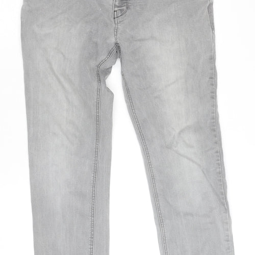 Next Women’s Grey Straight Leg Stretch Denim Jeans Size 34R