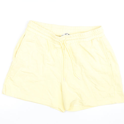 Diesel Women Yellow XL Sweat Shorts Casual Cotton Drawstring