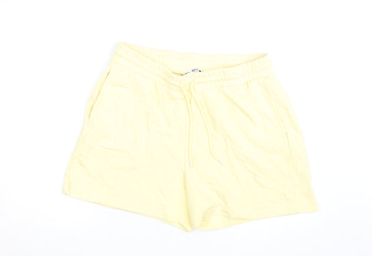 Diesel Women Yellow XL Sweat Shorts Casual Cotton Drawstring