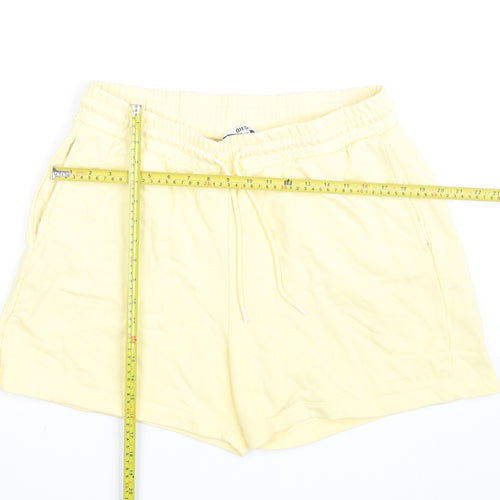 Diesel Women Yellow XL Sweat Shorts Casual Cotton Drawstring