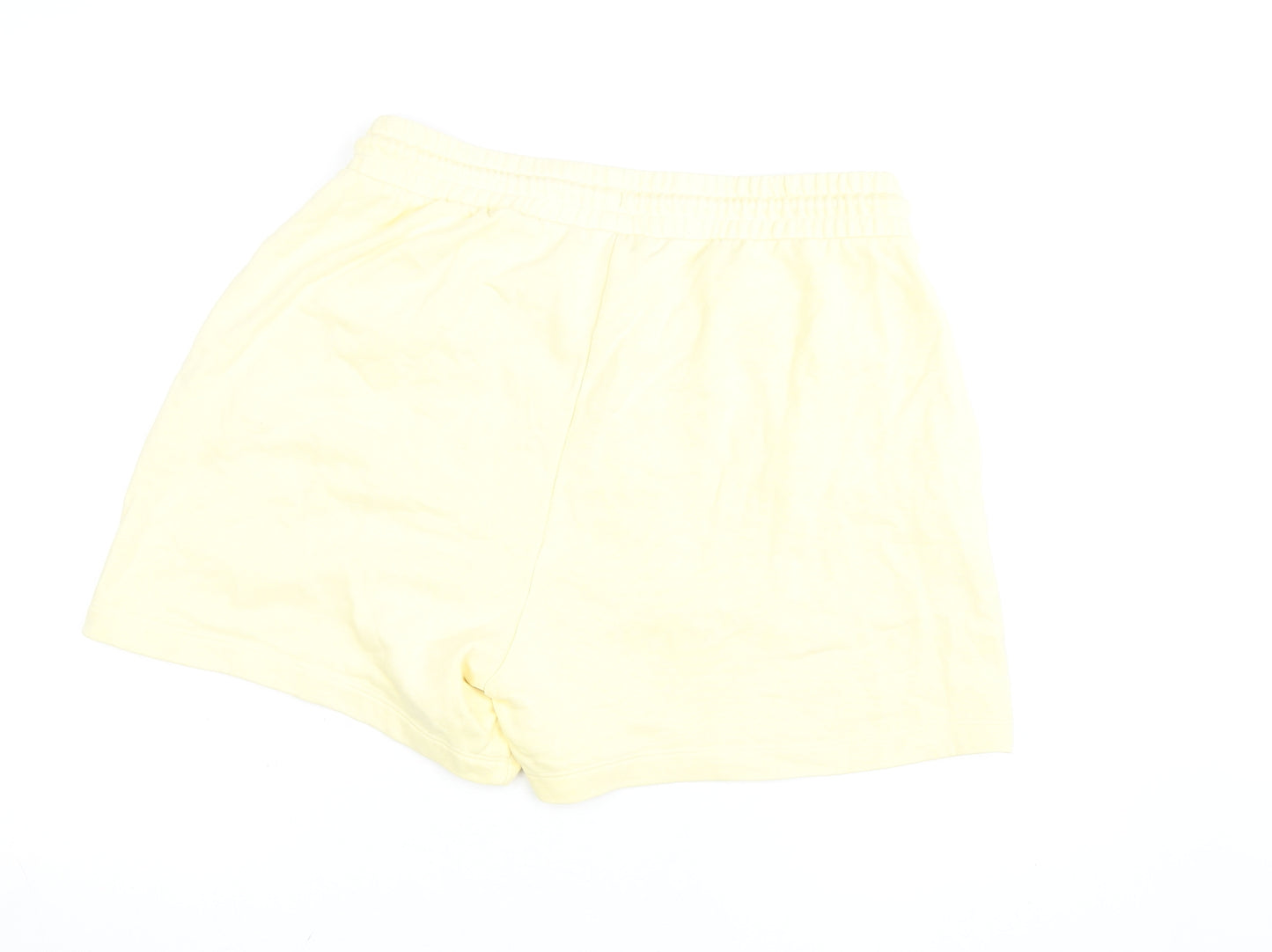 Diesel Women Yellow XL Sweat Shorts Casual Cotton Drawstring