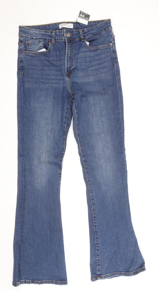 Primark Women's Blue Bootcut High Waist Stretch Denim Jeans Size 16