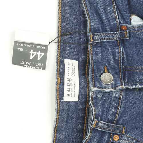 Primark Women's Blue Bootcut High Waist Stretch Denim Jeans Size 16