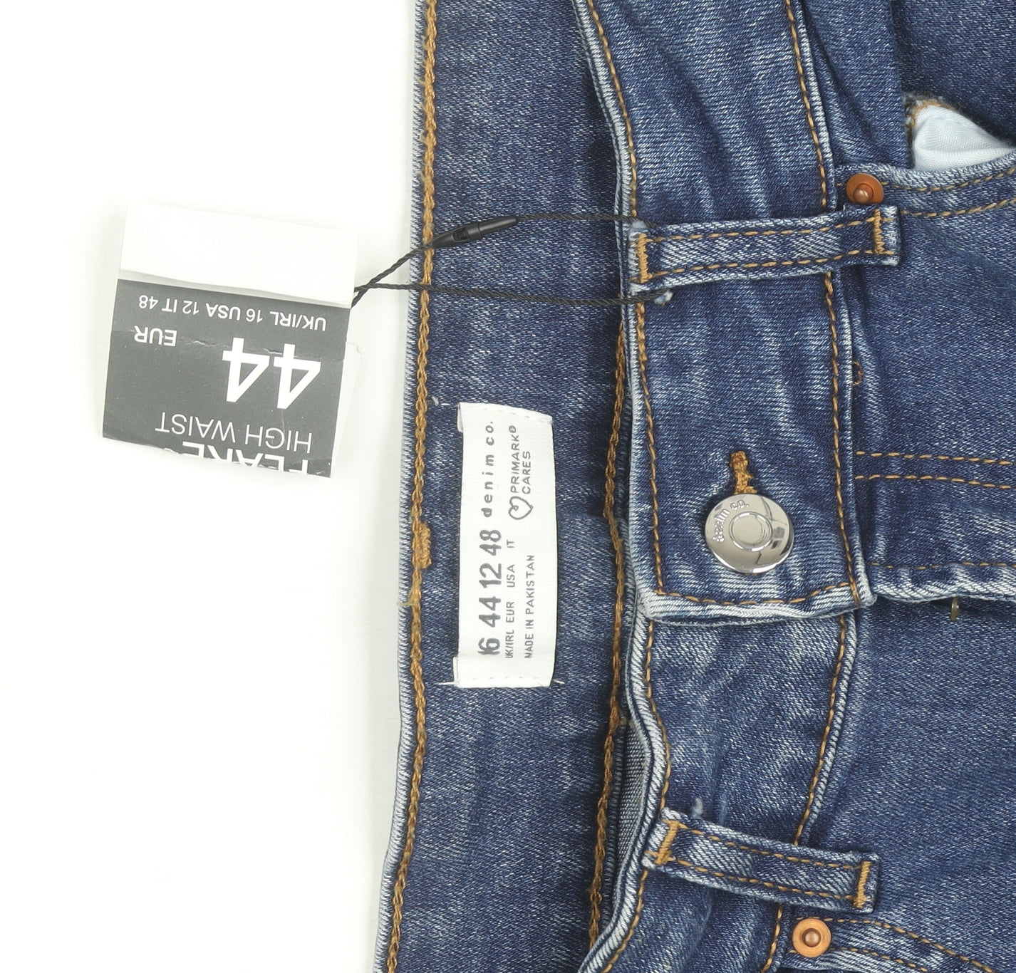 Primark Women's Blue Bootcut High Waist Stretch Denim Jeans Size 16