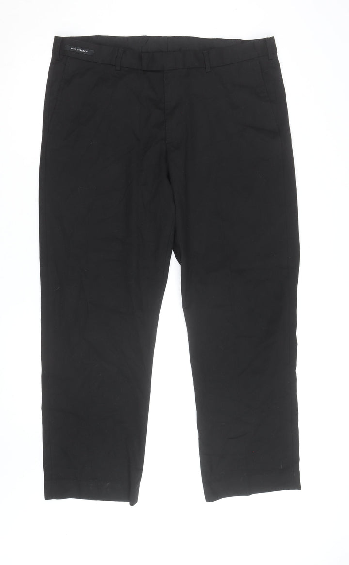 Dunnes Stores Men's Black Regular Fit Chino Trousers 40in Waist 31in Leg