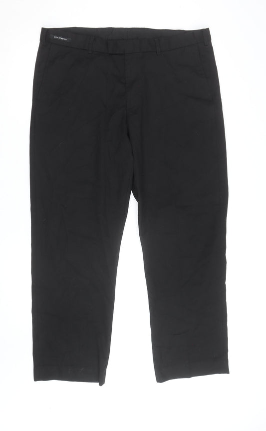 Dunnes Stores Men's Black Regular Fit Chino Trousers 40in Waist 31in Leg