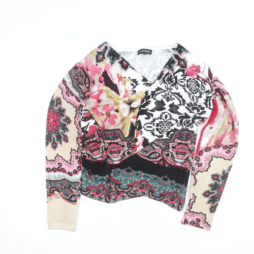 Christina Women's Multicoloured Floral V-Neck Cardigan L