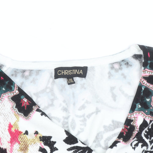 Christina Women's Multicoloured Floral V-Neck Cardigan L